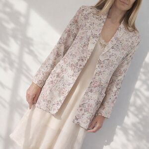 Enfocus Studio Floral Jacket with Cream and Pink Tones